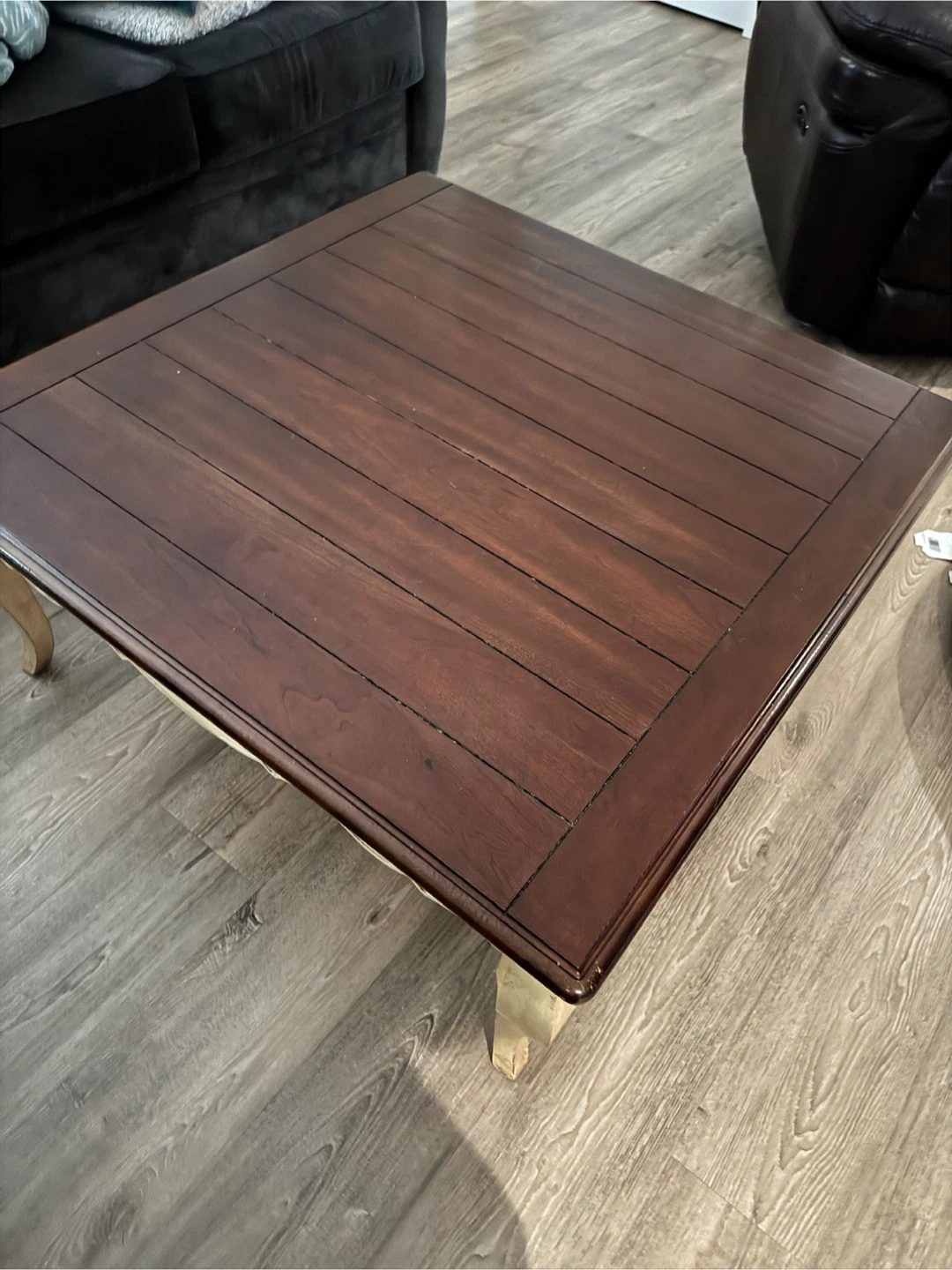 Wooden Coffee Table - Brown & Cream - photo 2