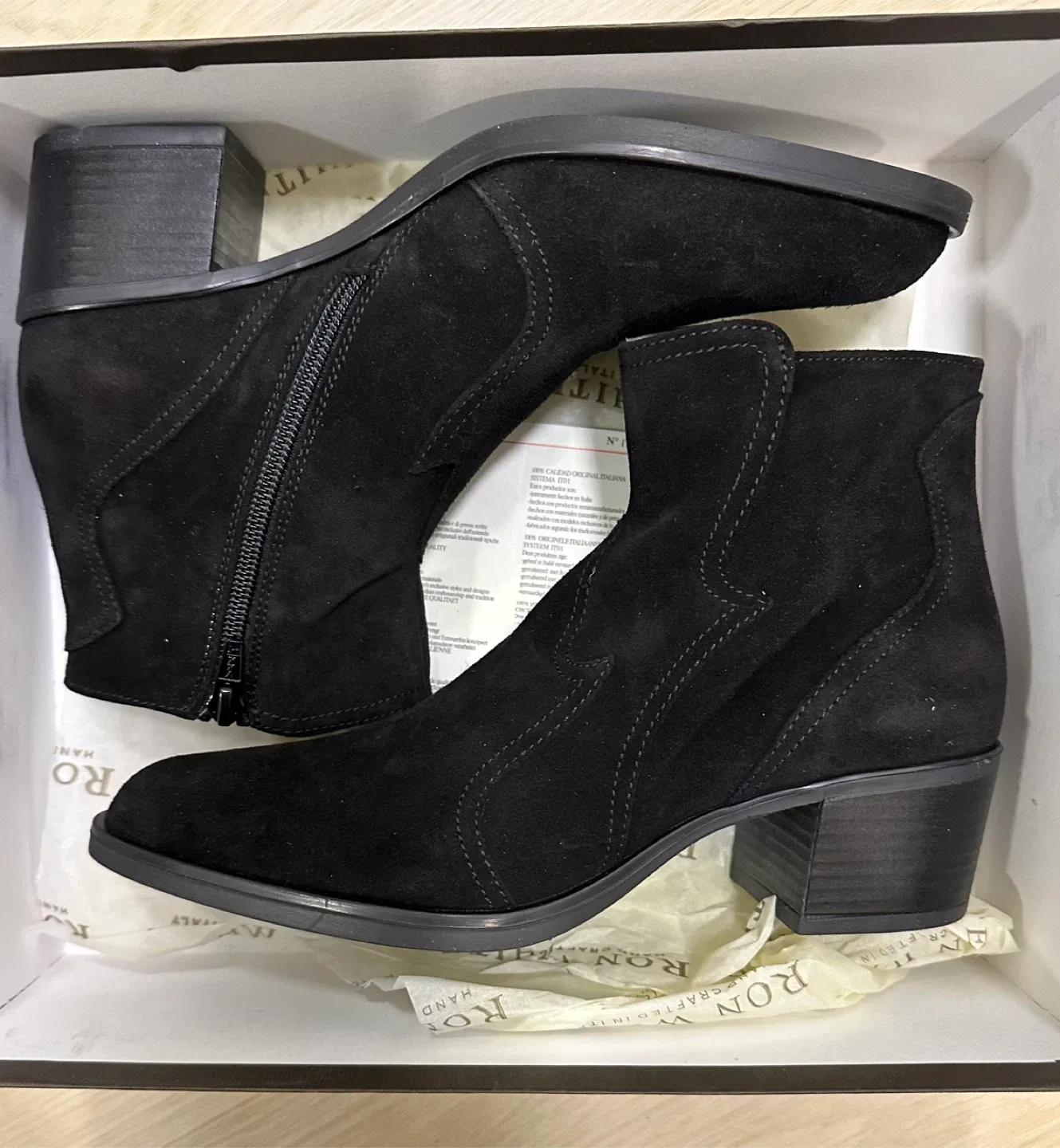 $60-New-Ron White Ankle Boots - Size 6.5/7 image indicator(3)