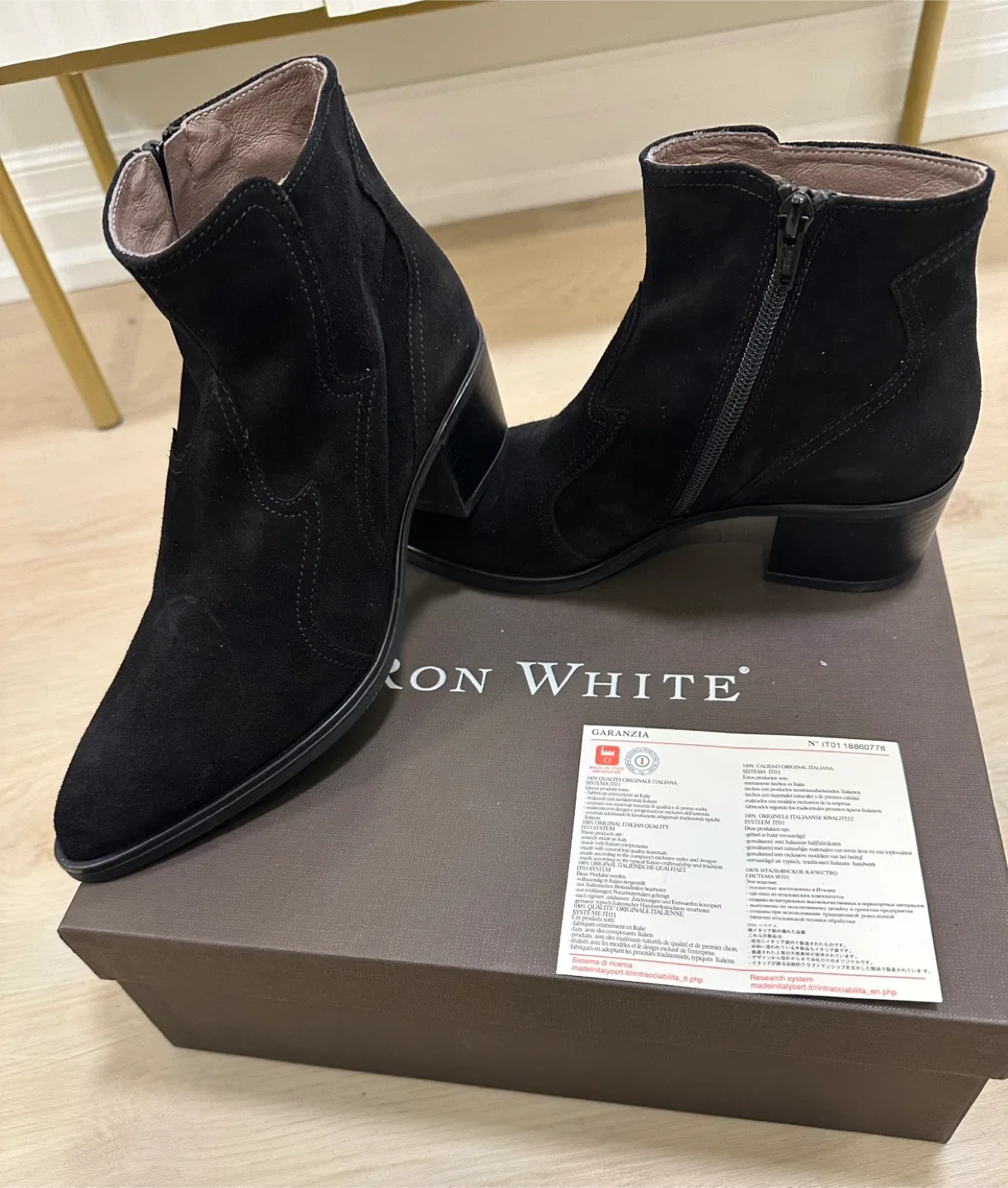 $60-New-Ron White Ankle Boots - Size 6.5/7