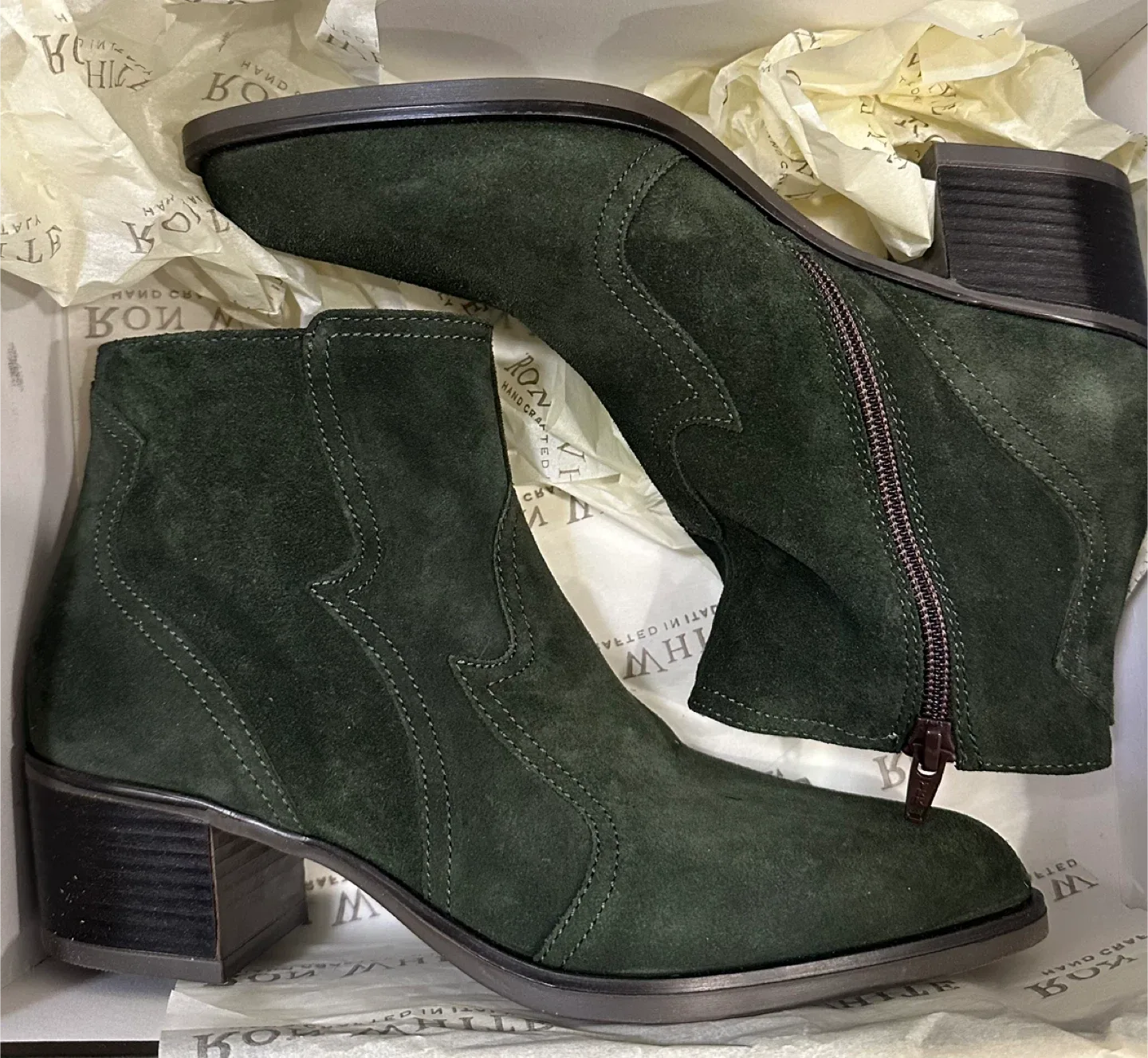 $60-New-Ron White Ankle Boots - Size 6.5/7 image indicator(5)