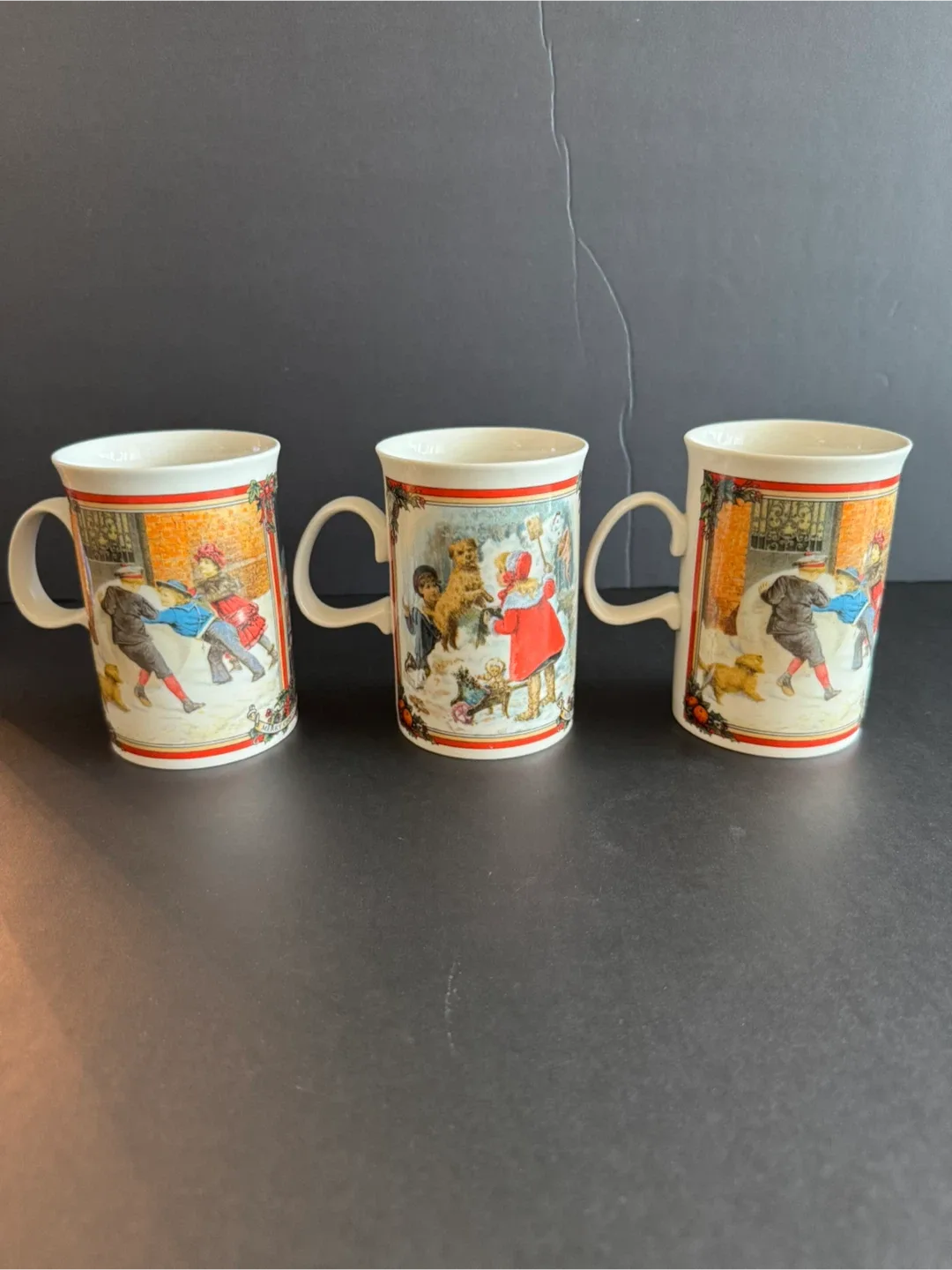 Dunoon Stoneware Christmas Mugs - Set of 3