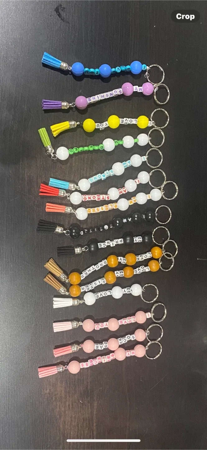 Handmade Beaded Keychain with Tassel image indicator(2)