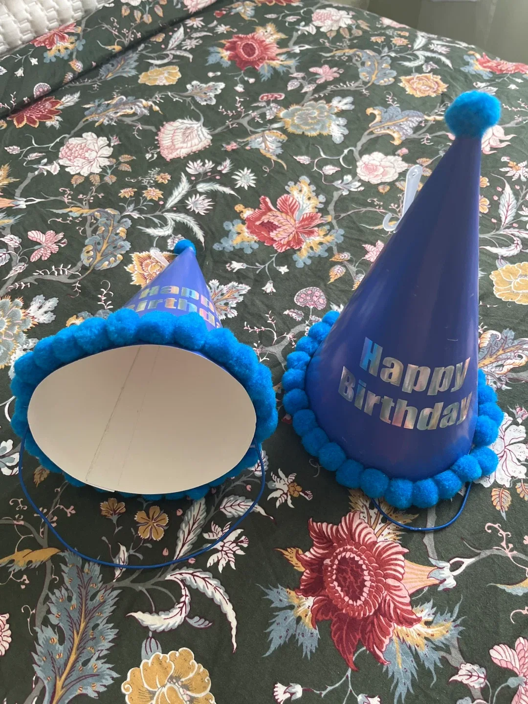 2 Happy Birthday Party Hats - Blue #Cleanout