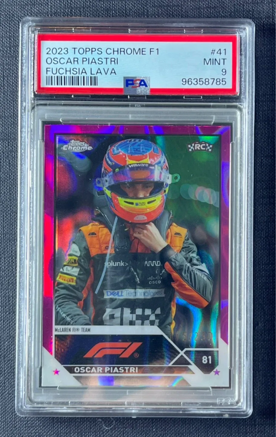 2023 Topps Chrome F1 Oscar Piastri #41 Lava /250 PSA 9