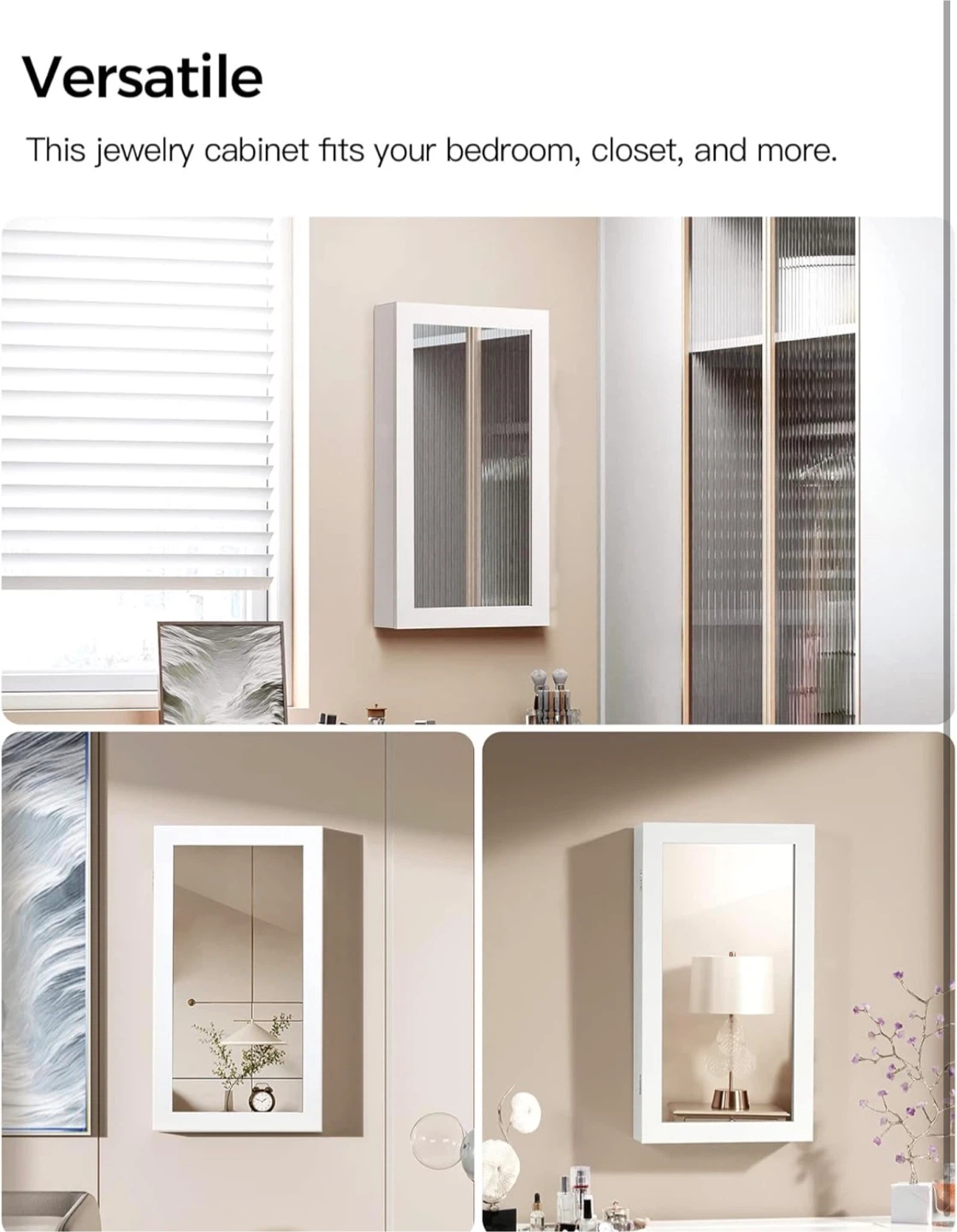SONGMICS Lockable Jewelry Cabinet with Mirror (BRAND NEW IN BOX) - photo 3