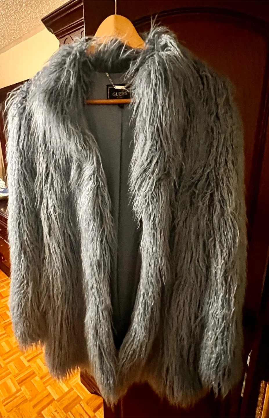 Guess Faux Fur Coat, Size L