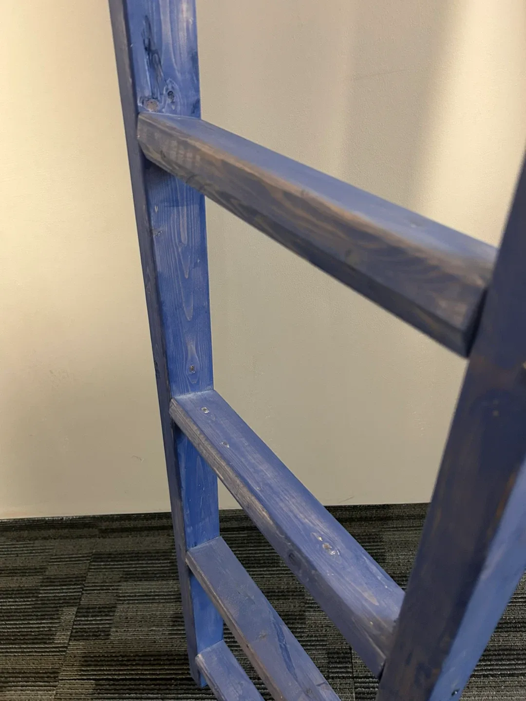 5 FT Sold Wood Blue Decorative Ladder image indicator(5)