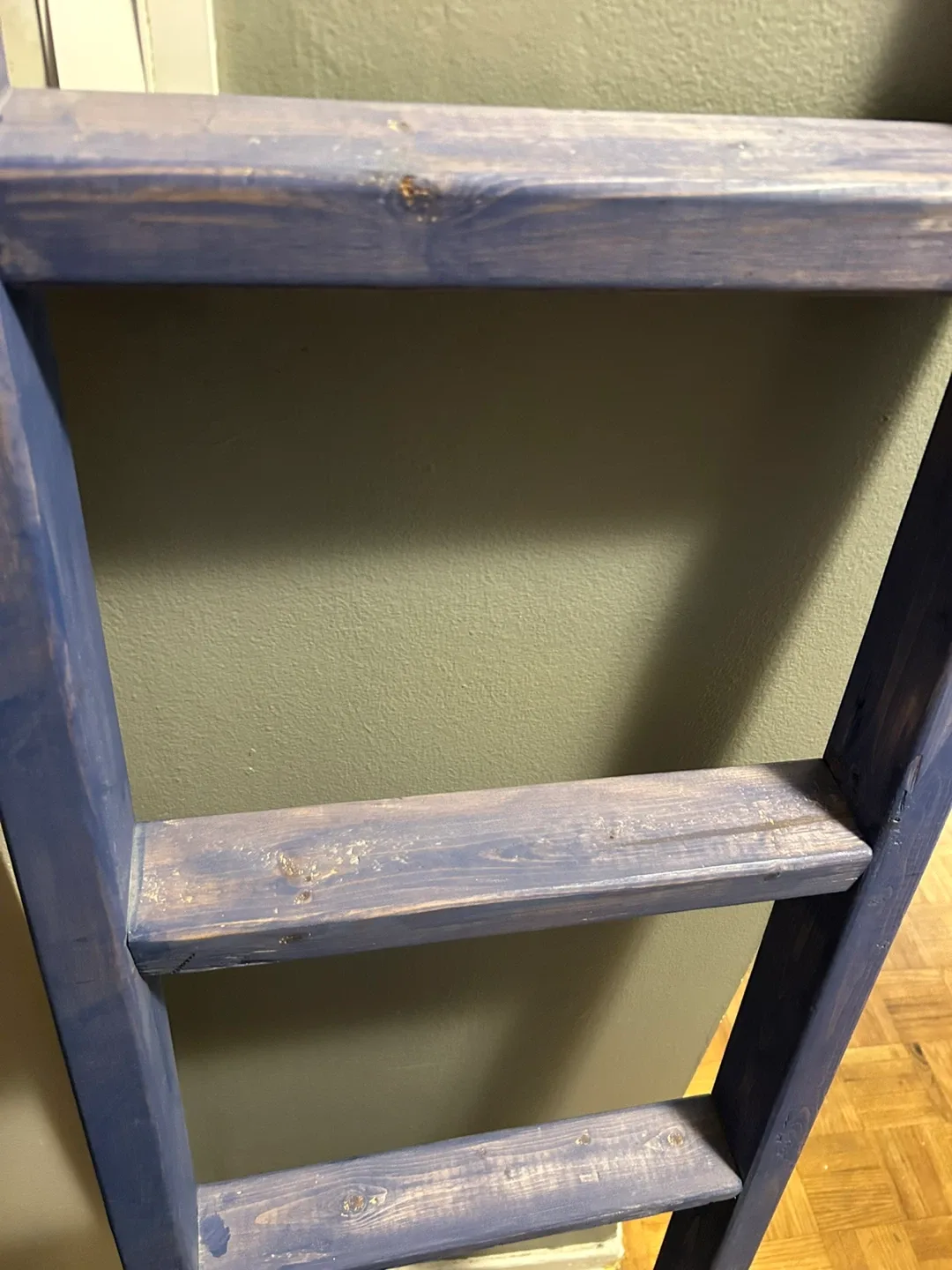 5 FT Sold Wood Blue Decorative Ladder image indicator(7)