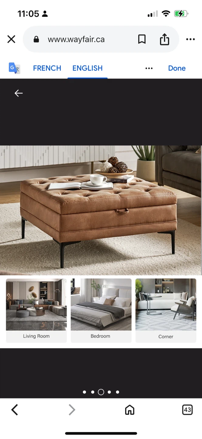 New Wayfair Brinna Faux Leather Ottoman - photo 5