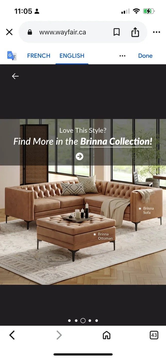 New Wayfair Brinna Faux Leather Ottoman image indicator(4)