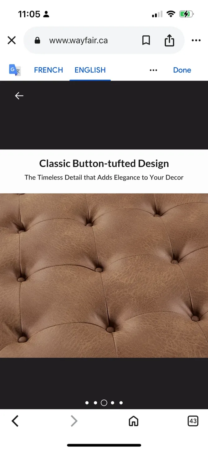 New Wayfair Brinna Faux Leather Ottoman image indicator(6)