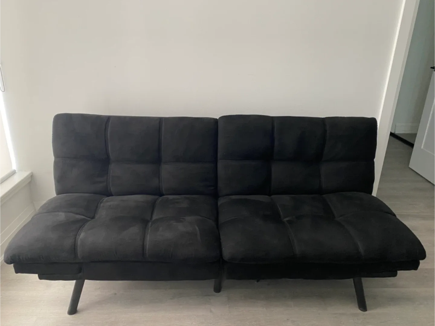 Black Futon Sofa bed, Memory Foam - Great Condition