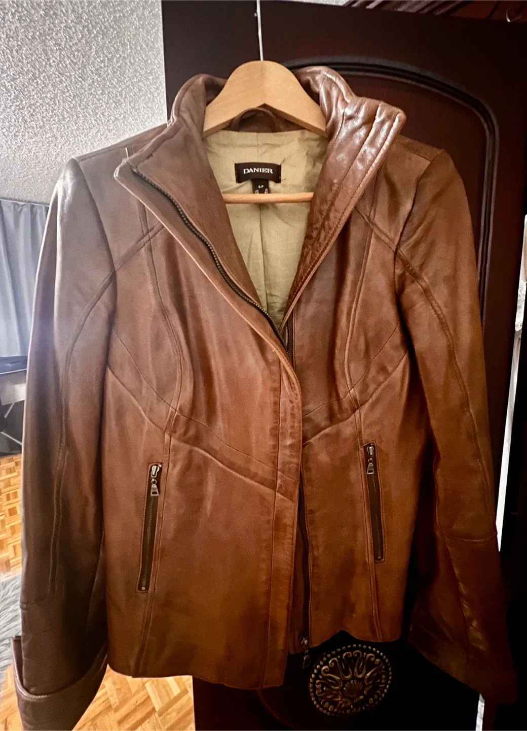 Danier Brown Leather Jacket Size S/P