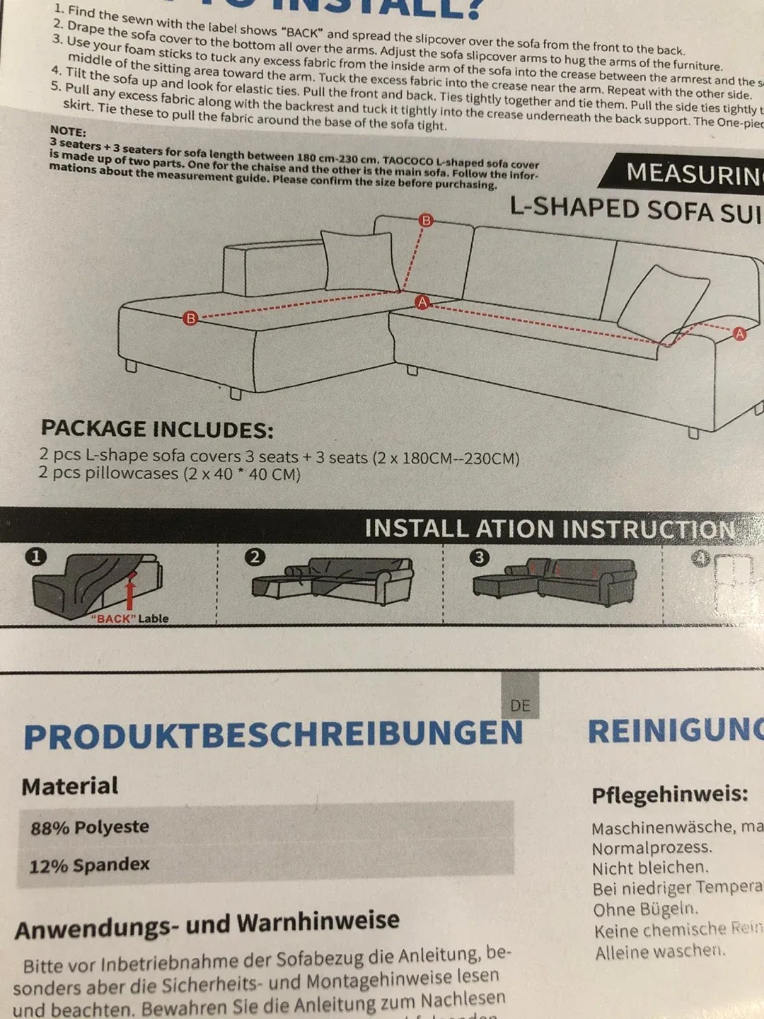 TAOCOCO Sectional Couch Cover (Taupe) image indicator(6)