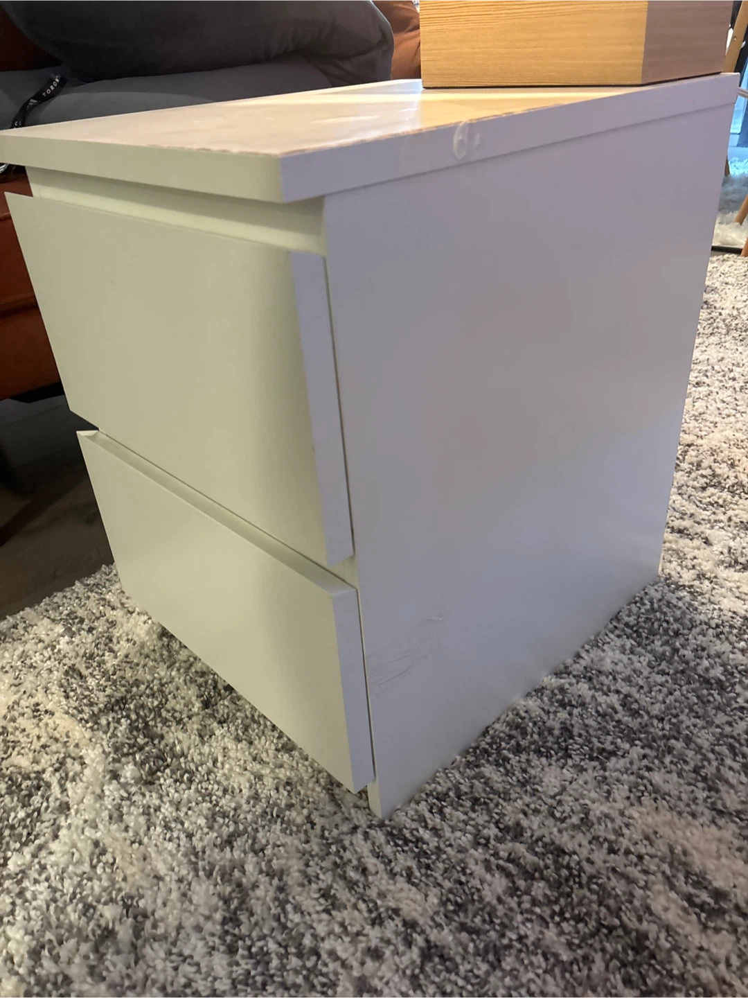 IKEA Malm White 2-Drawer Nightstand - photo 2