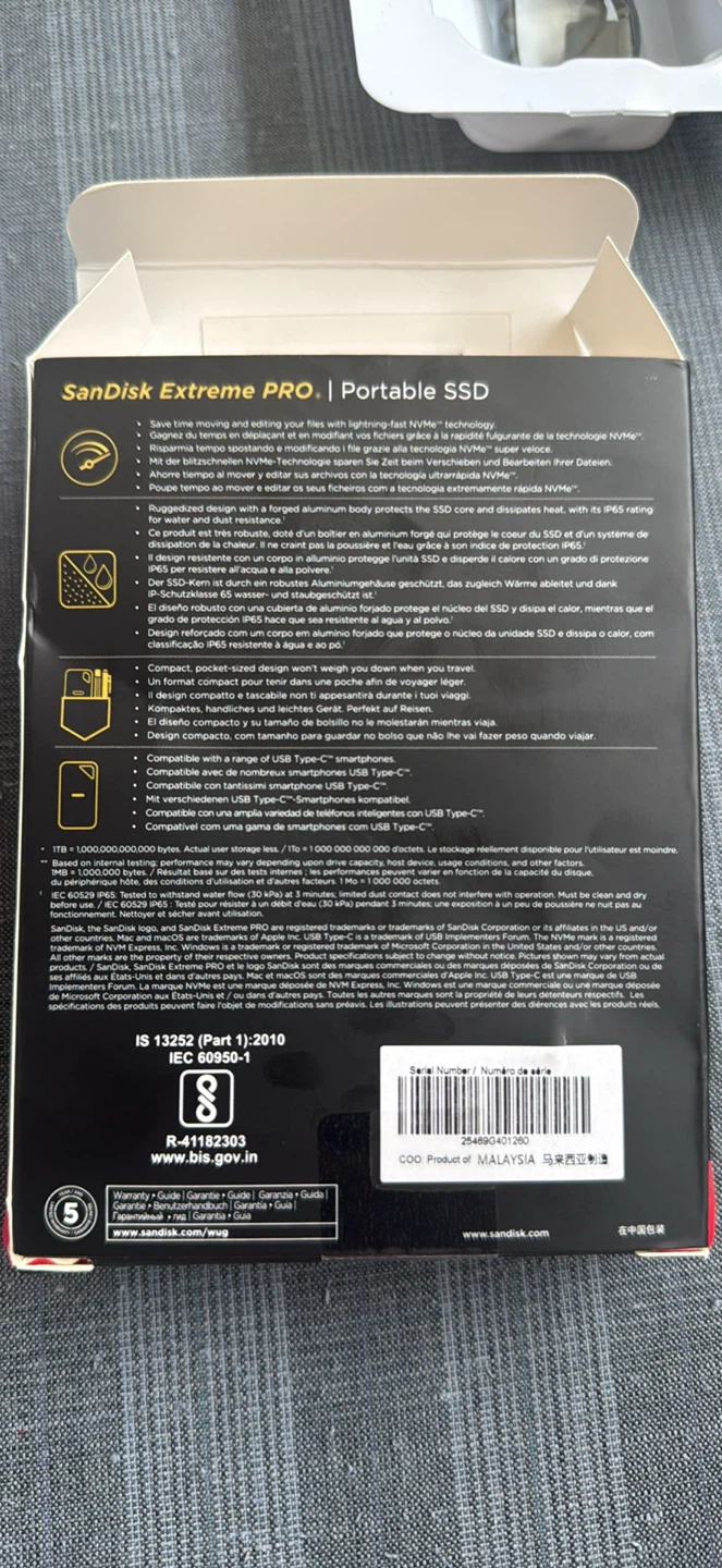 SanDisk Extreme PRO 1TB Portable SSD - New - photo 3