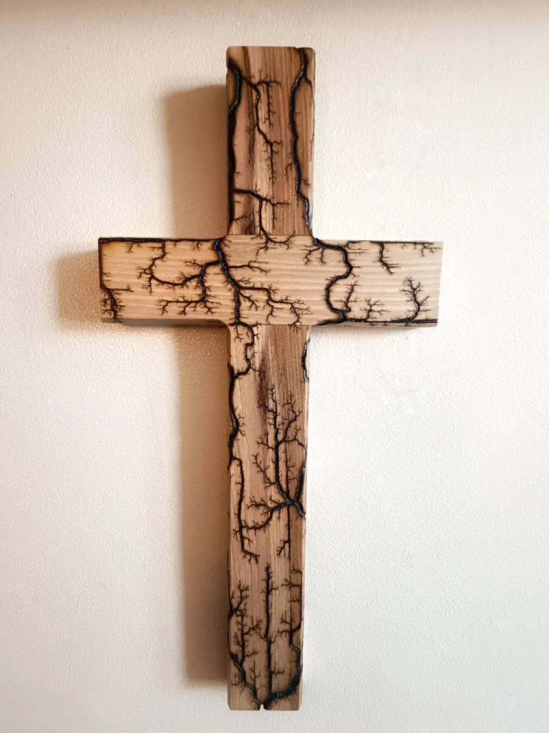 Handmade Fractal-Burned Wood Crosses