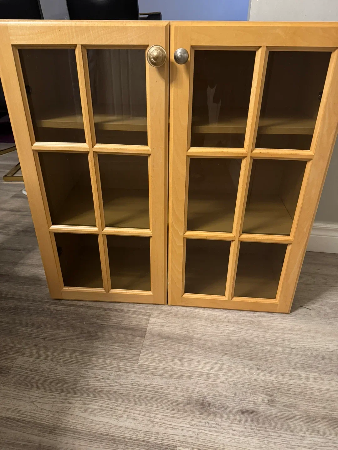 Wooden Cabinet with Glass Doors