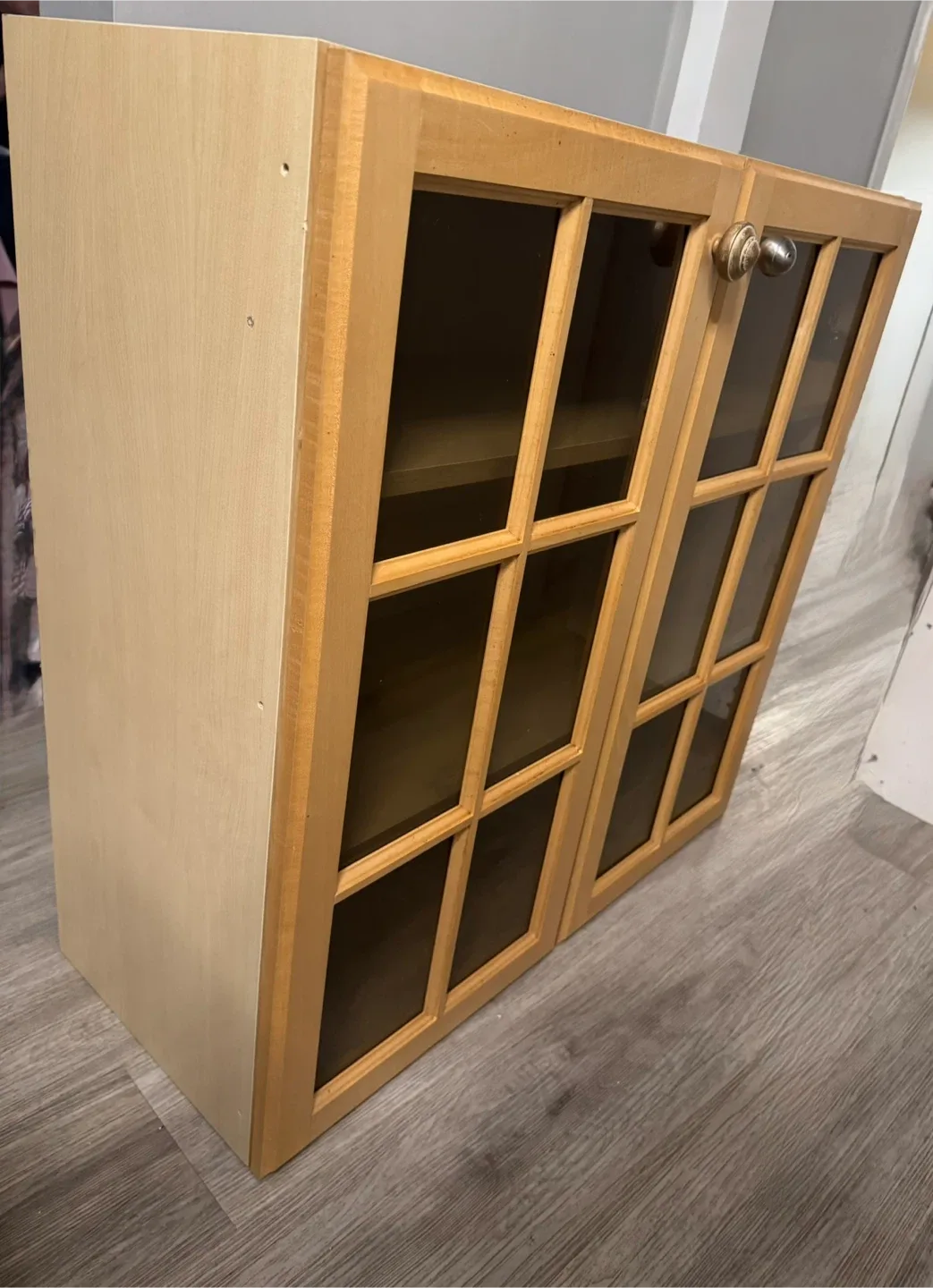 Wooden Cabinet with Glass Doors image indicator(5)