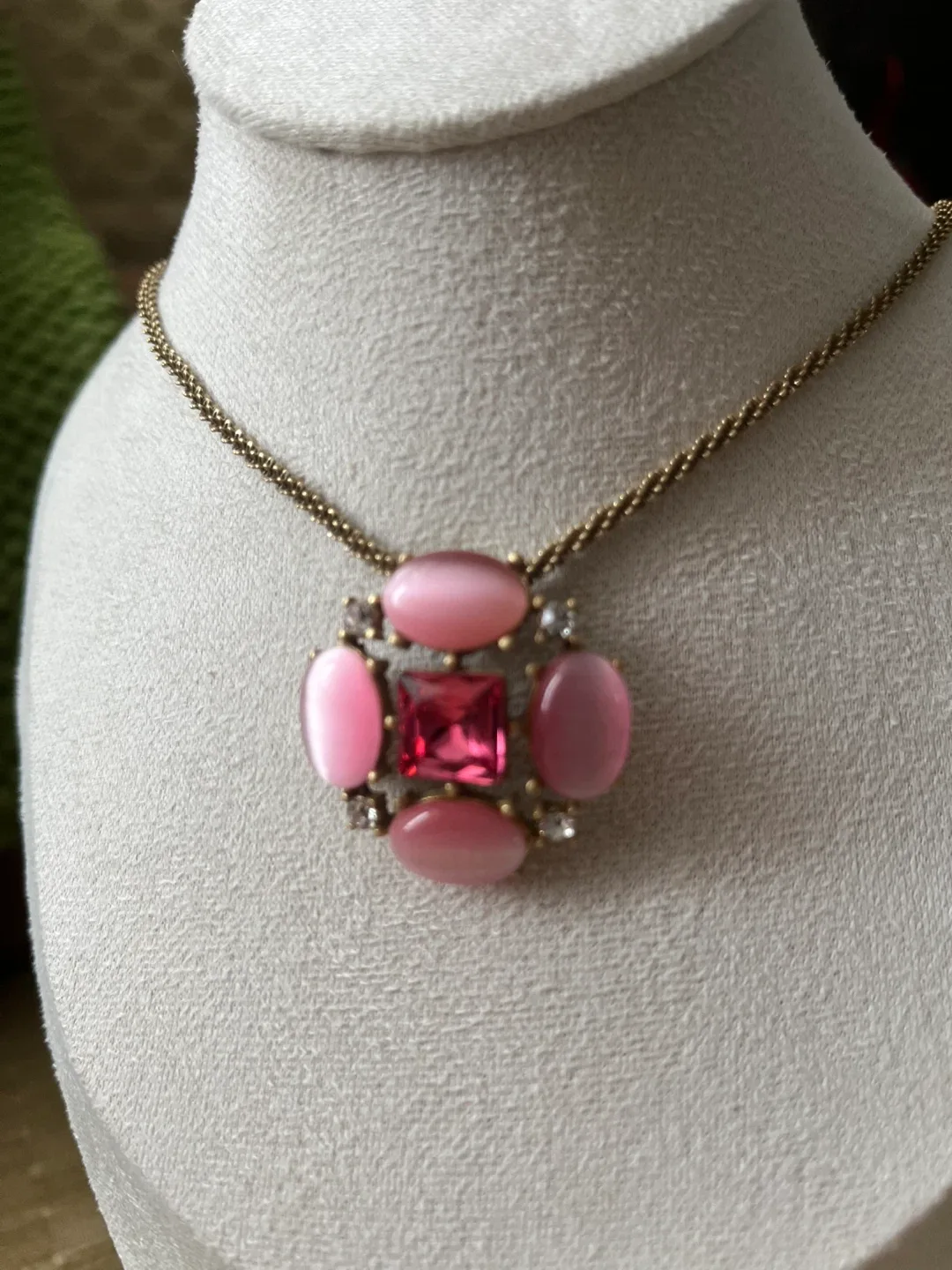 Pink Stone Pendant Necklace