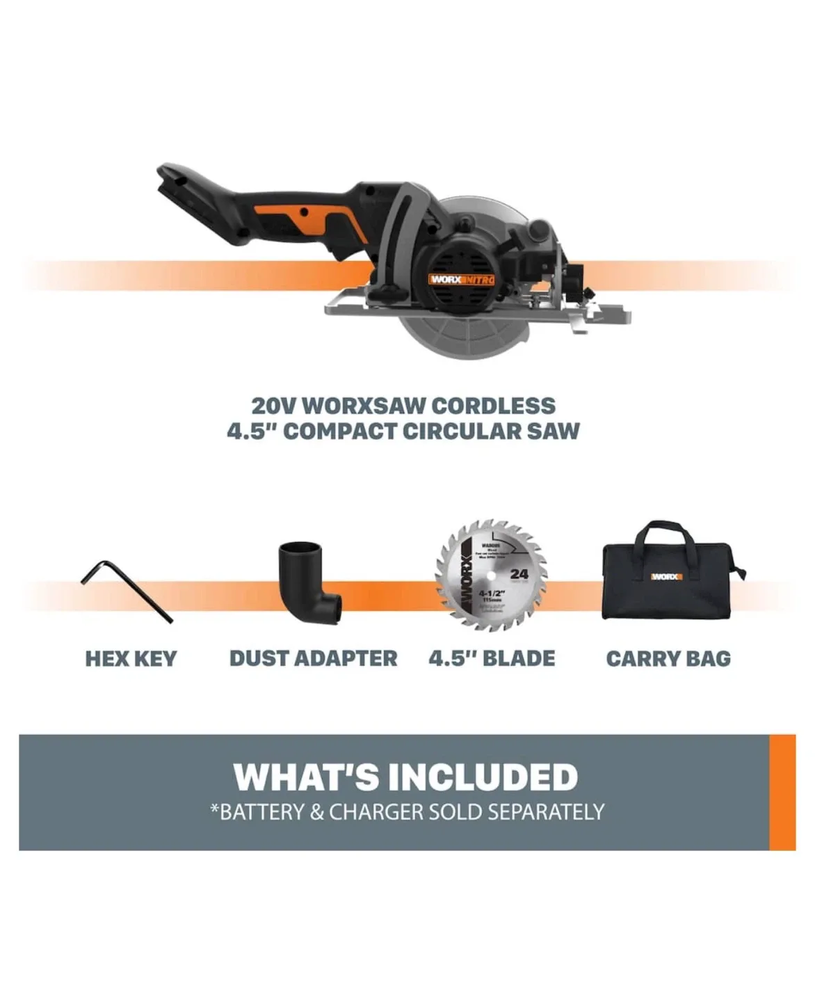 Worxsaw 4.5" Cordless Compact Circular Saw image indicator(2)