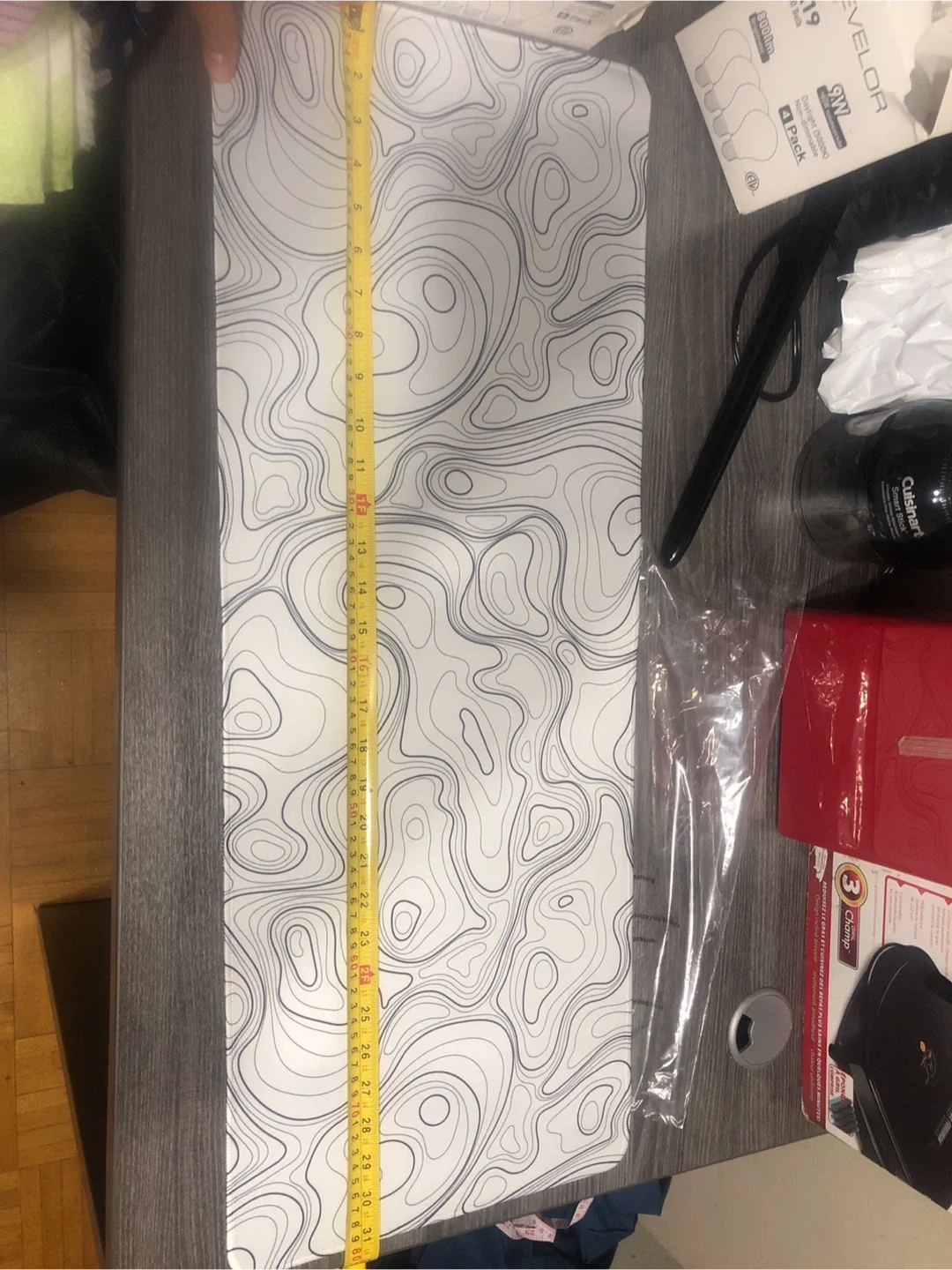 White Topographic Mousepad (31x12 inches)