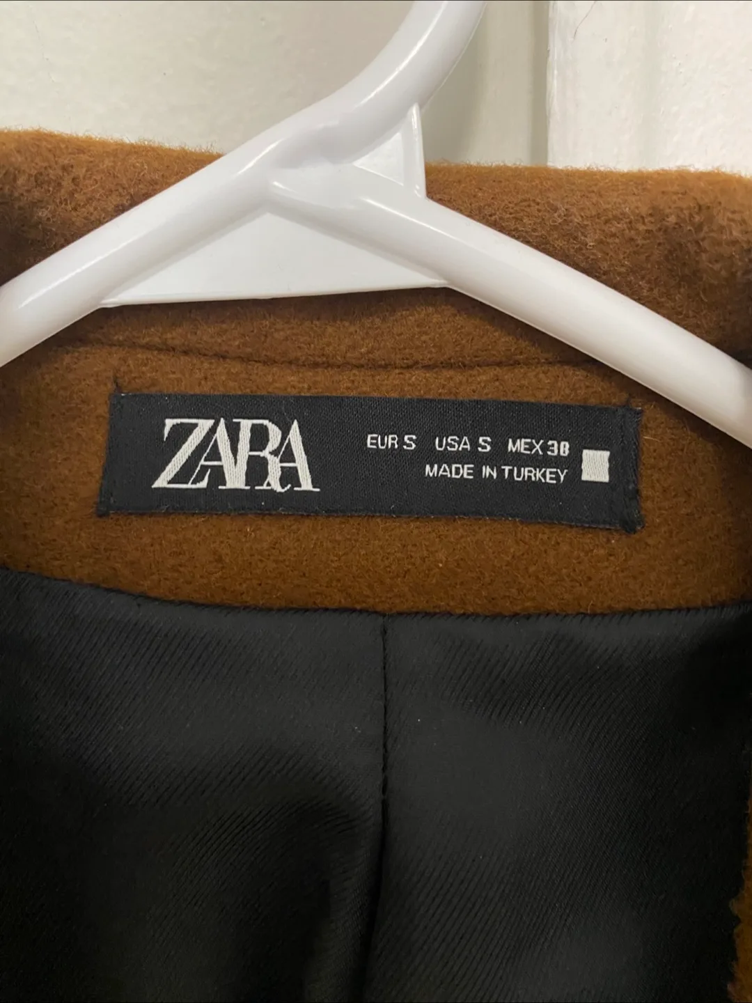 Zara Brown Wool Blend Coat - Size S image indicator(2)