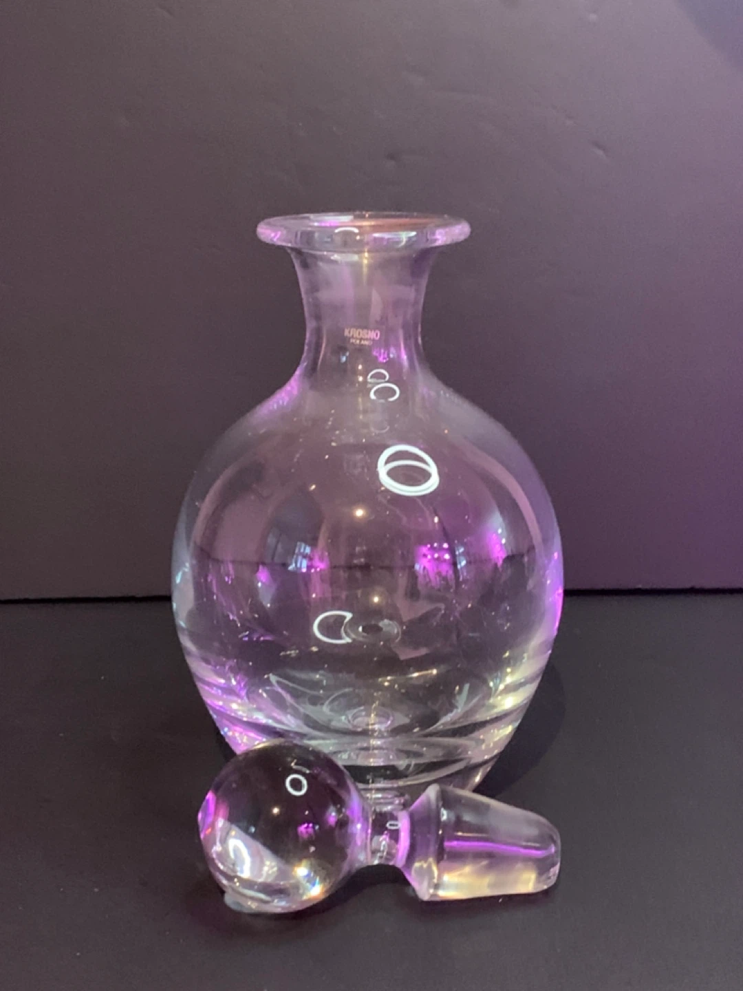 Krosno Poland Decanter (signature bubble in base) - photo 5