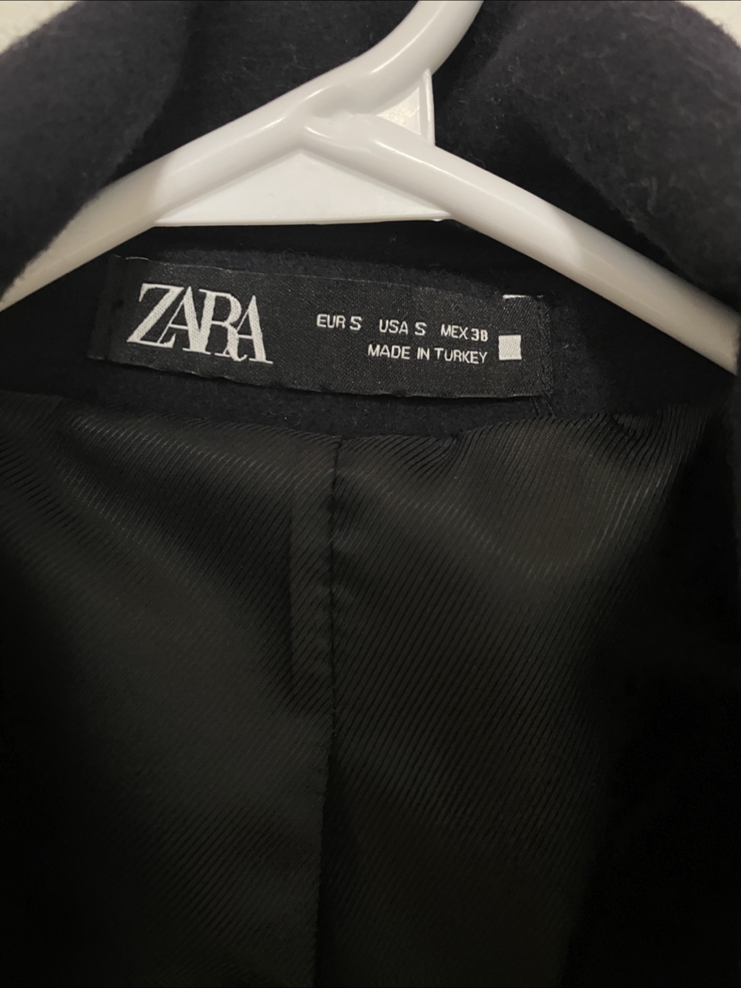 Zara Men’s Trench Coat - Navy Blue - Size Small - Wool Blend - photo 2