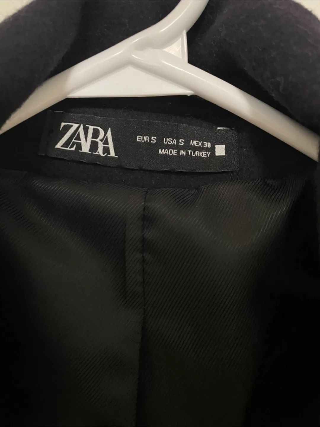 Zara Men’s Trench Coat - Navy Blue - Size Small - Wool Blend image indicator(2)