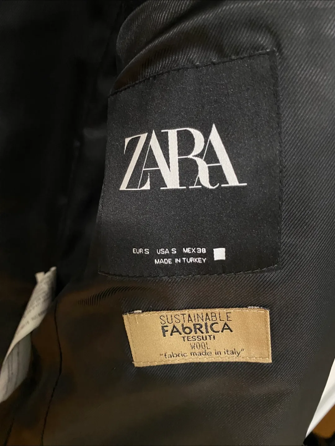 Zara Men’s Trench Coat - Navy Blue - Size Small - Wool Blend image indicator(4)