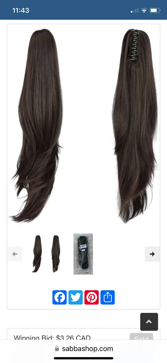New Brown Claw Clip Ponytail Extension