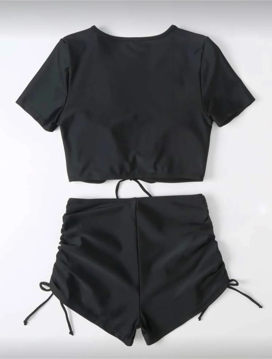 Black Ruched Drawstring Swimsuit - Size XS image indicator(3)