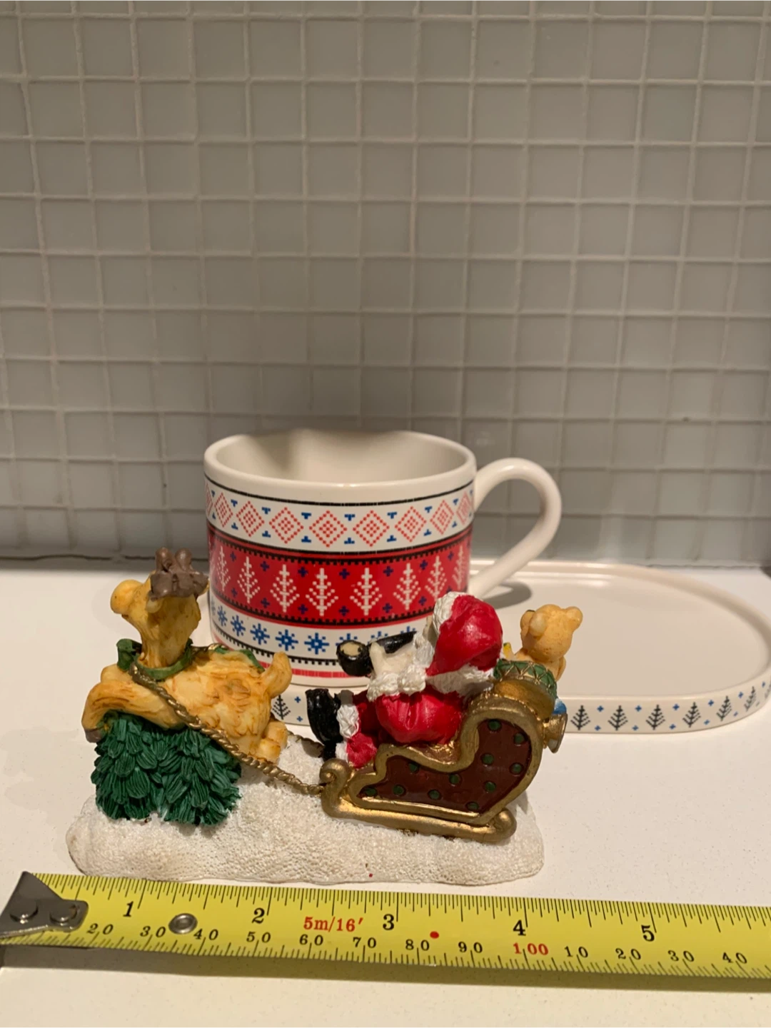 🎄”Indigo” Christmas Mug/Tray Set + Vintage Figurine #Cleanout - photo 5