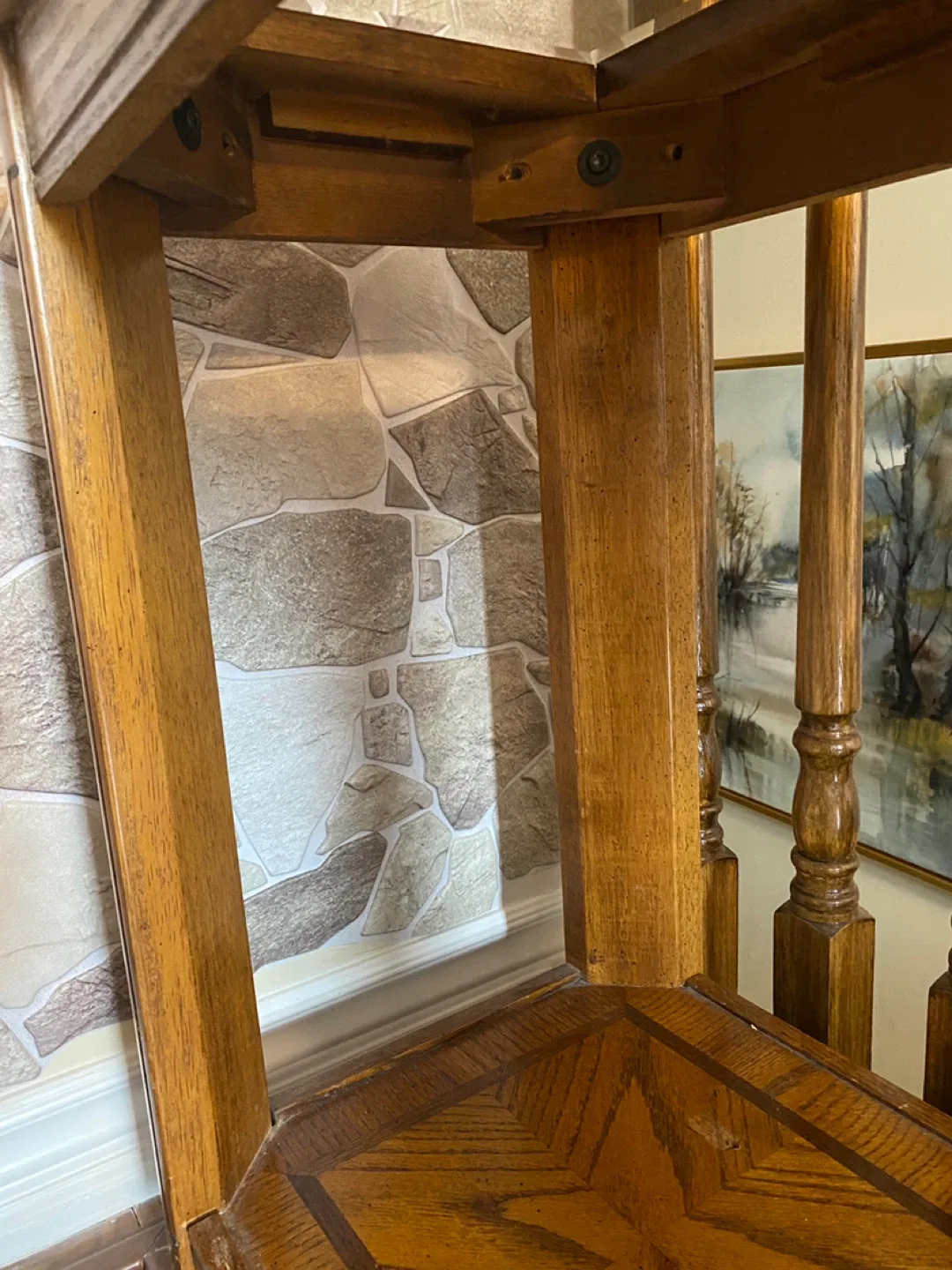 Vintage Wood & Glass Console Table image indicator(3)