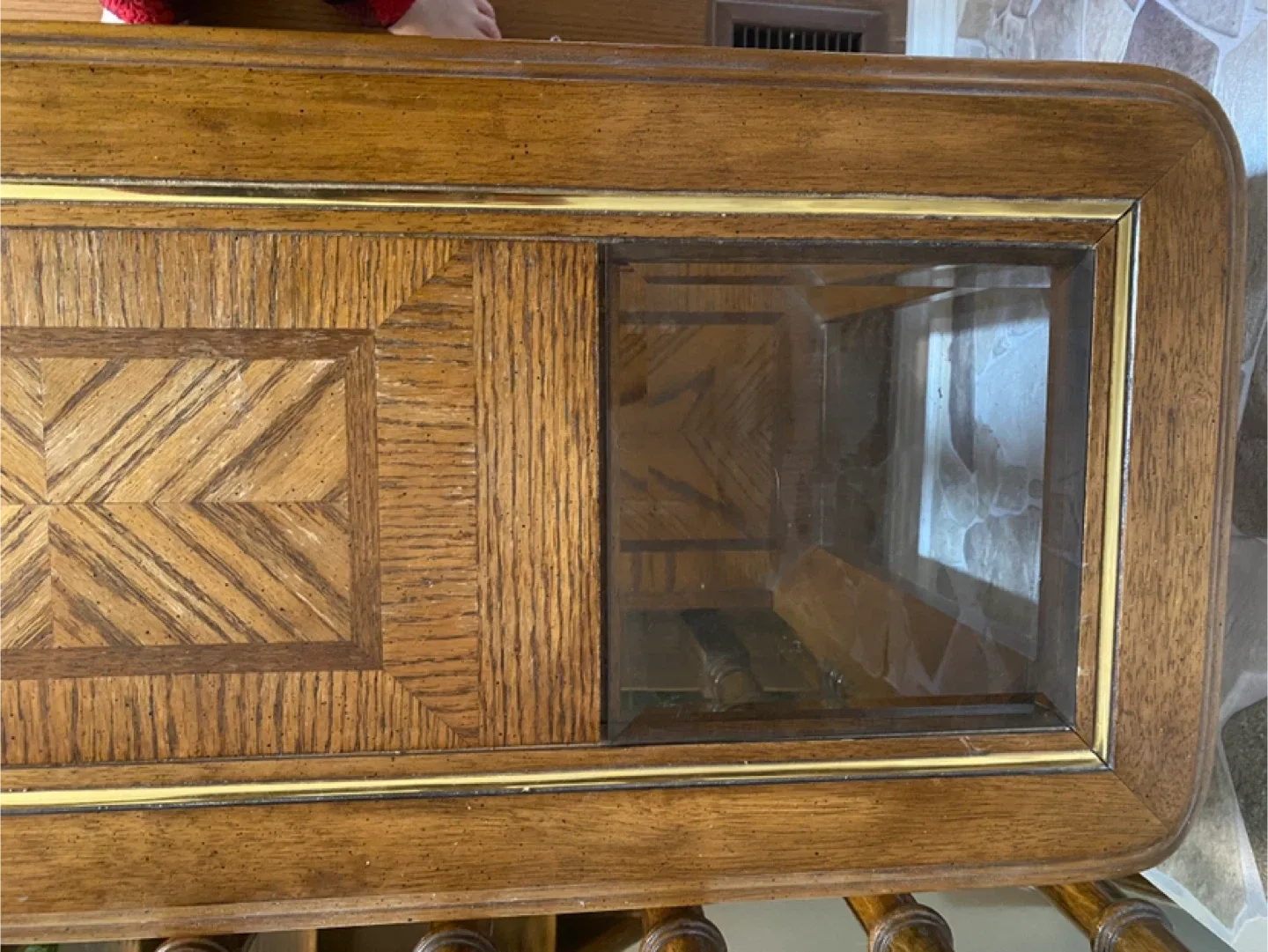 Vintage Wood & Glass Console Table image indicator(2)