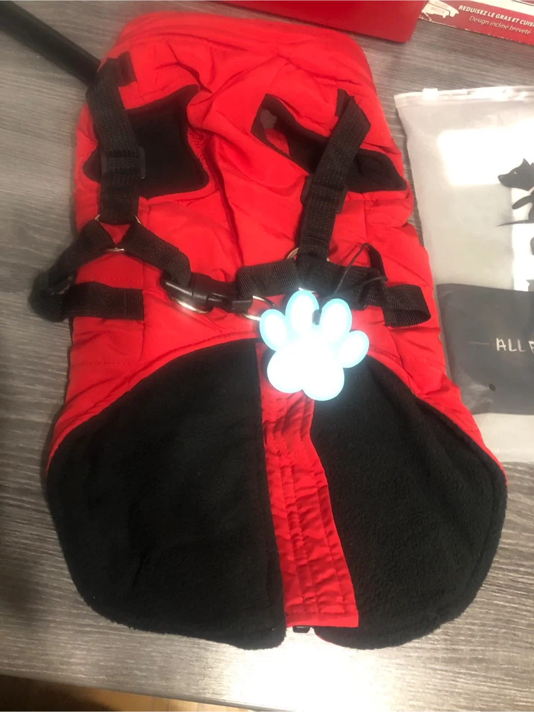 NEW-Norbi Pet Red & Black Dog Puffer Vest - Small image indicator(5)