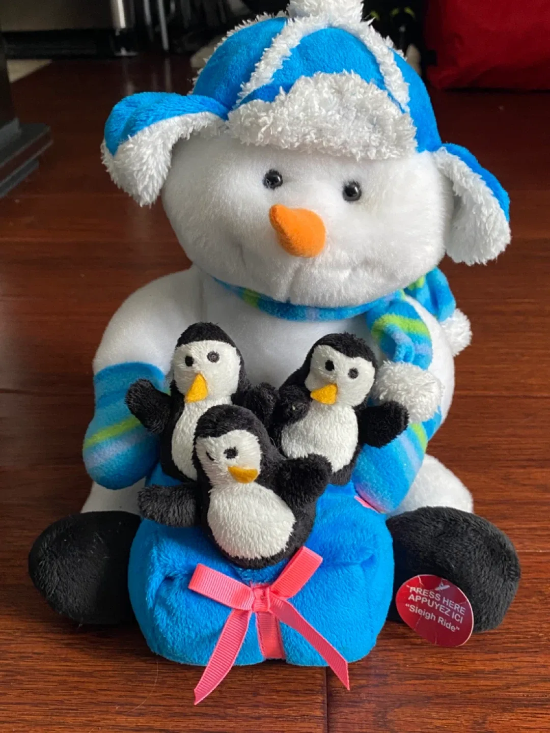 Snowman Plush Toy with Penguins