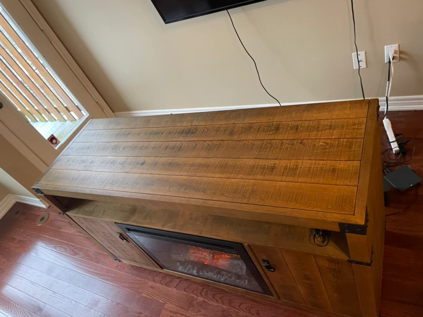 Rustic Luxury Fireplace Media Console ✨ - photo 3