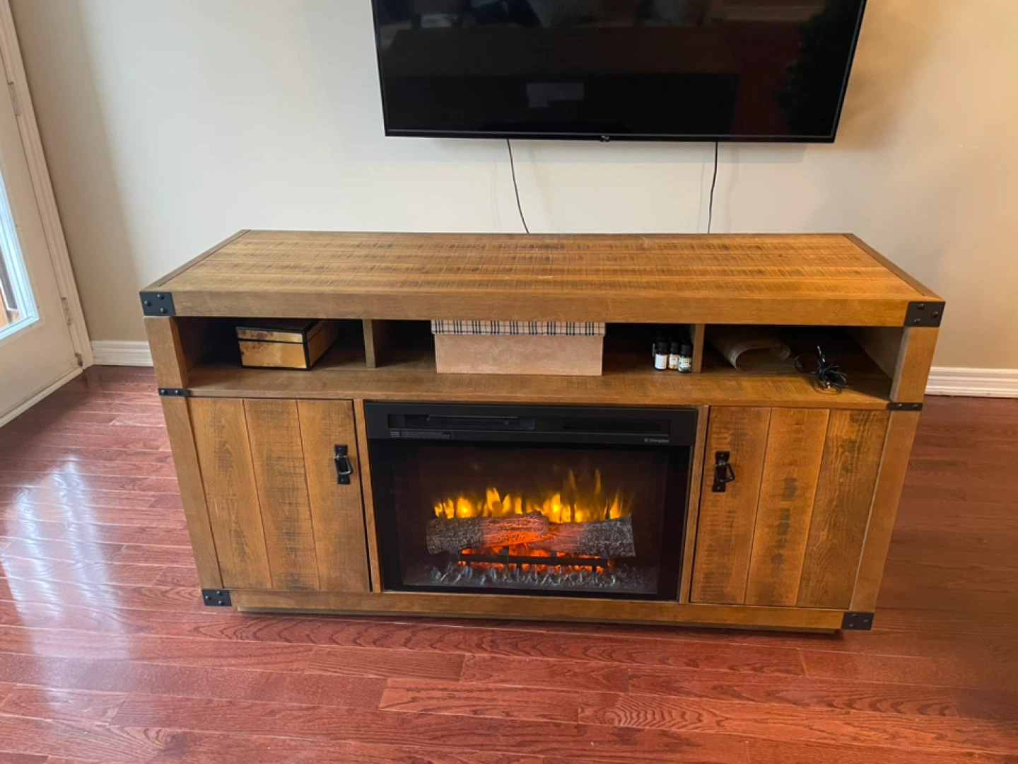 Rustic Luxury Fireplace Media Console ✨ - photo 2