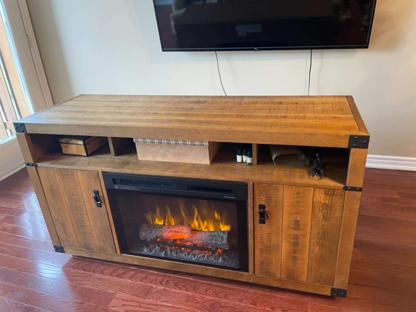Rustic Luxury Fireplace Media Console ✨