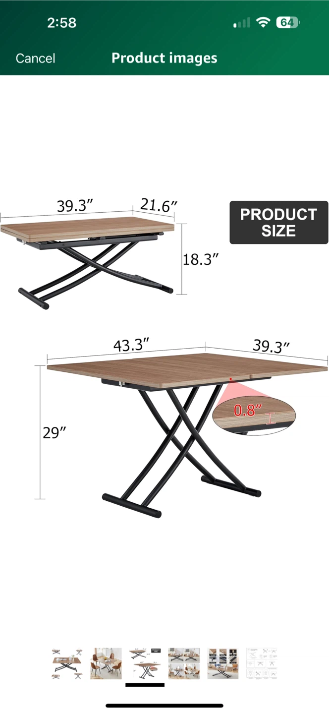 Convertible Coffee/Dining Table - Excellent condition! - photo 3