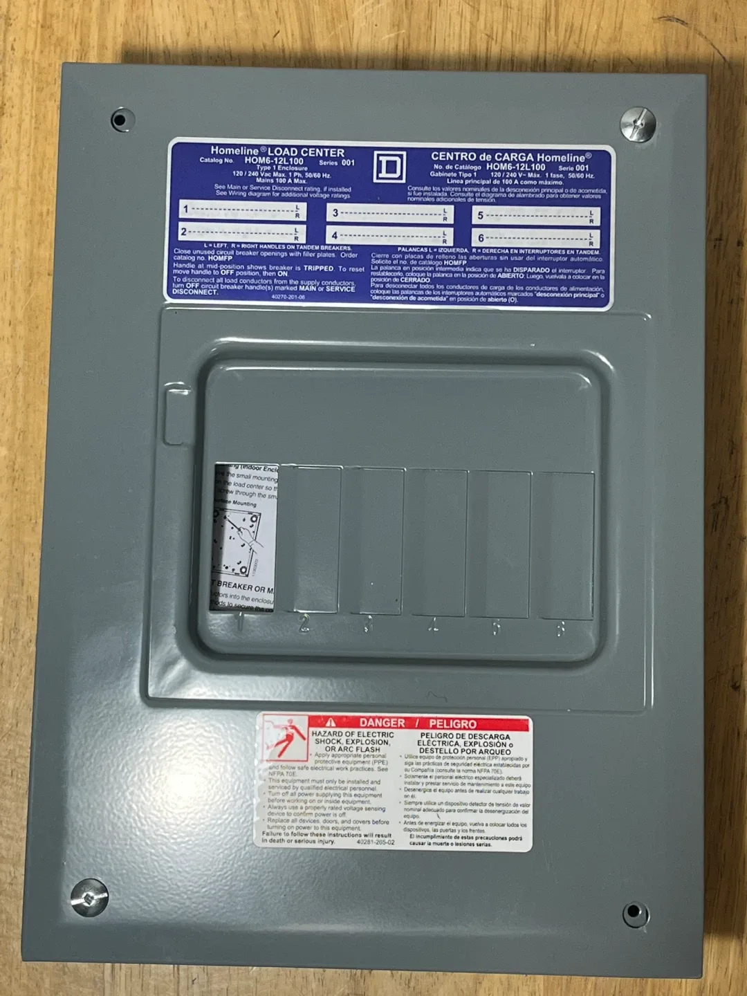 Square D Homeline Load Center, NIB