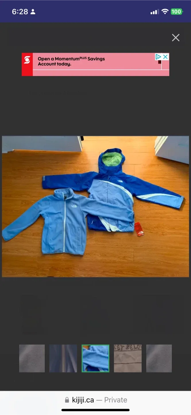 New Y 10/12 The North Face G Mountain View Triclimate Jacket YM