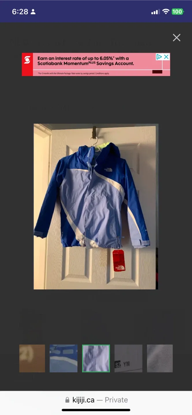 New Y 10/12 The North Face G Mountain View Triclimate Jacket YM image indicator(8)