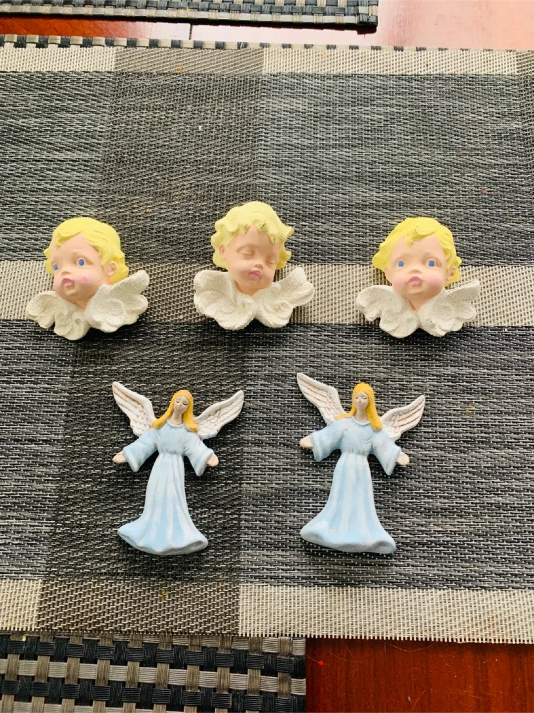 #Cleanout - NEW Angels Decoration Ornaments hand-painted plaster