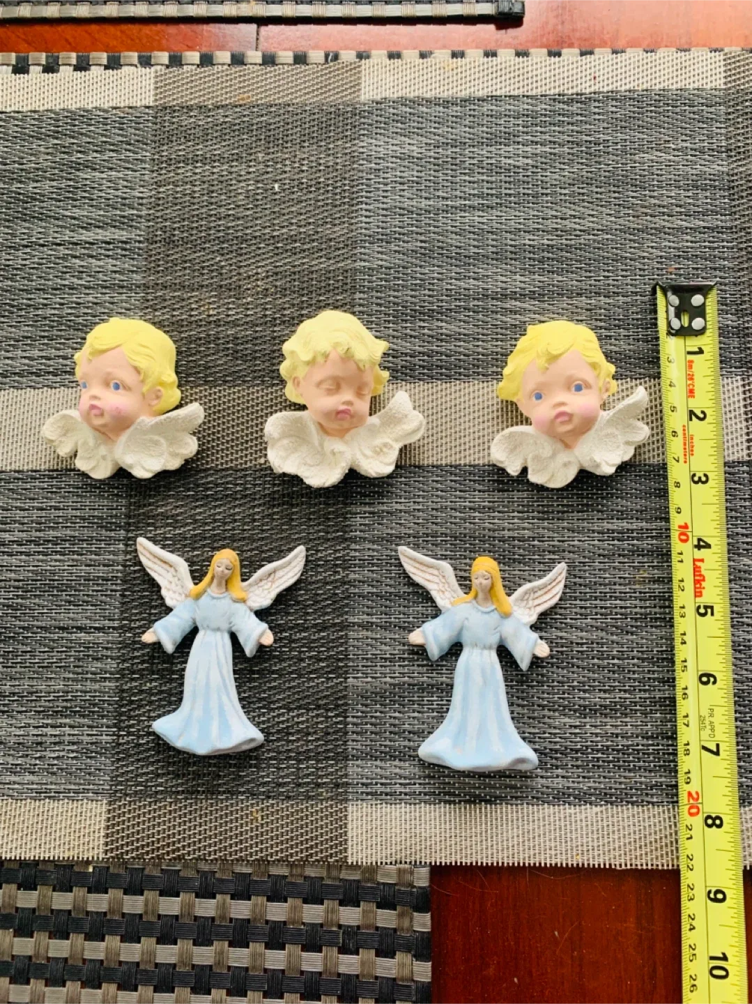 #Cleanout - NEW Angels Decoration Ornaments hand-painted plaster image indicator(5)