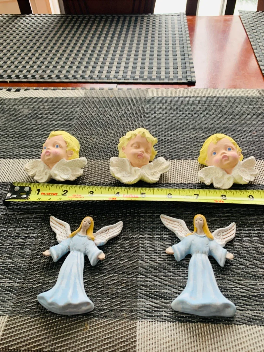 #Cleanout - NEW Angels Decoration Ornaments hand-painted plaster image indicator(7)