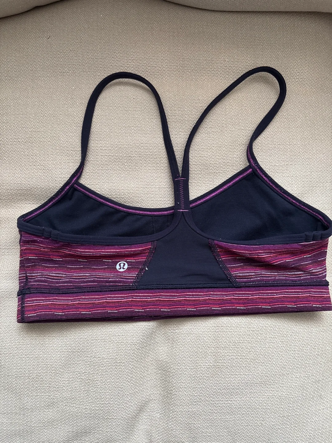 Lululemon Purple Striped Sports Bra
