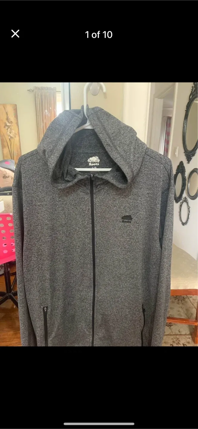 Roots Gray Full Zip Hoodie - Size LG image indicator(2)